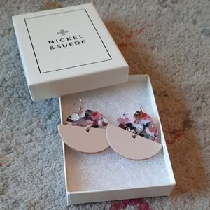 Nickel And Suede Sand Luna Earrings